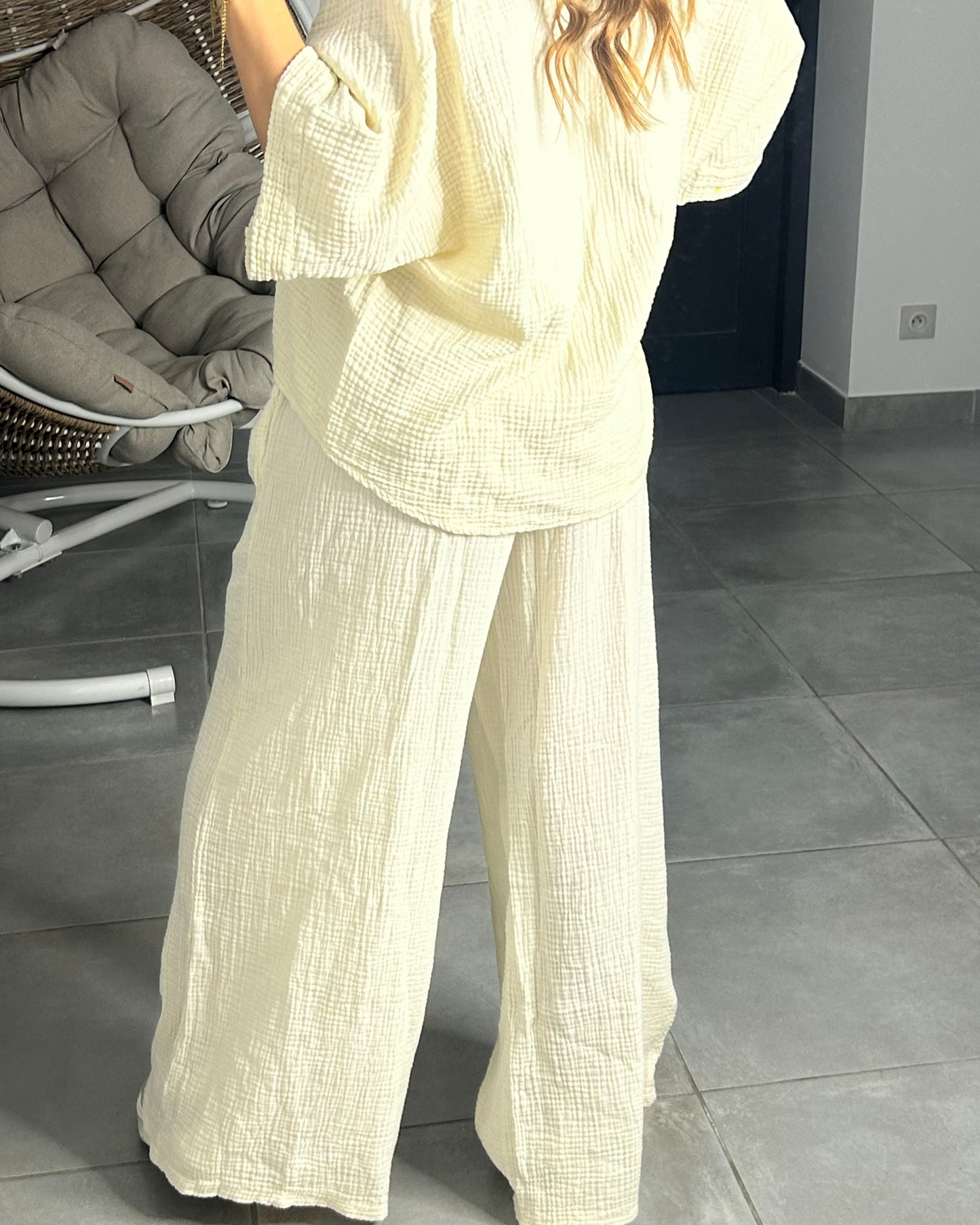Ensemble gaz de coton beige