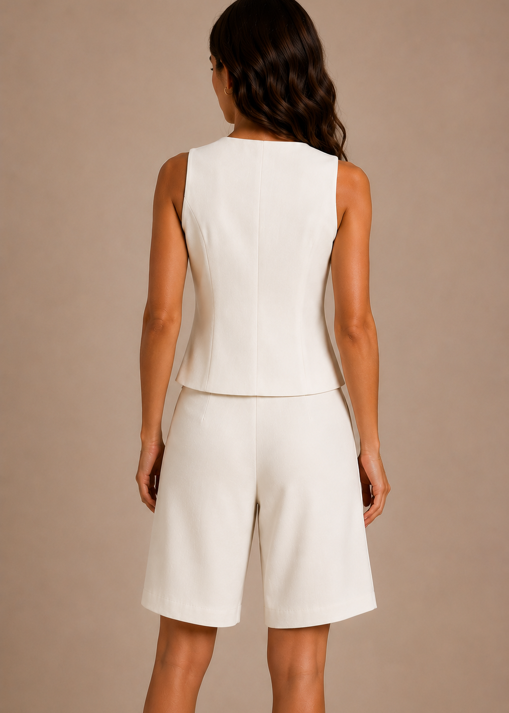 Ensemble haut et bermuda blanc - BELANTA PARIS