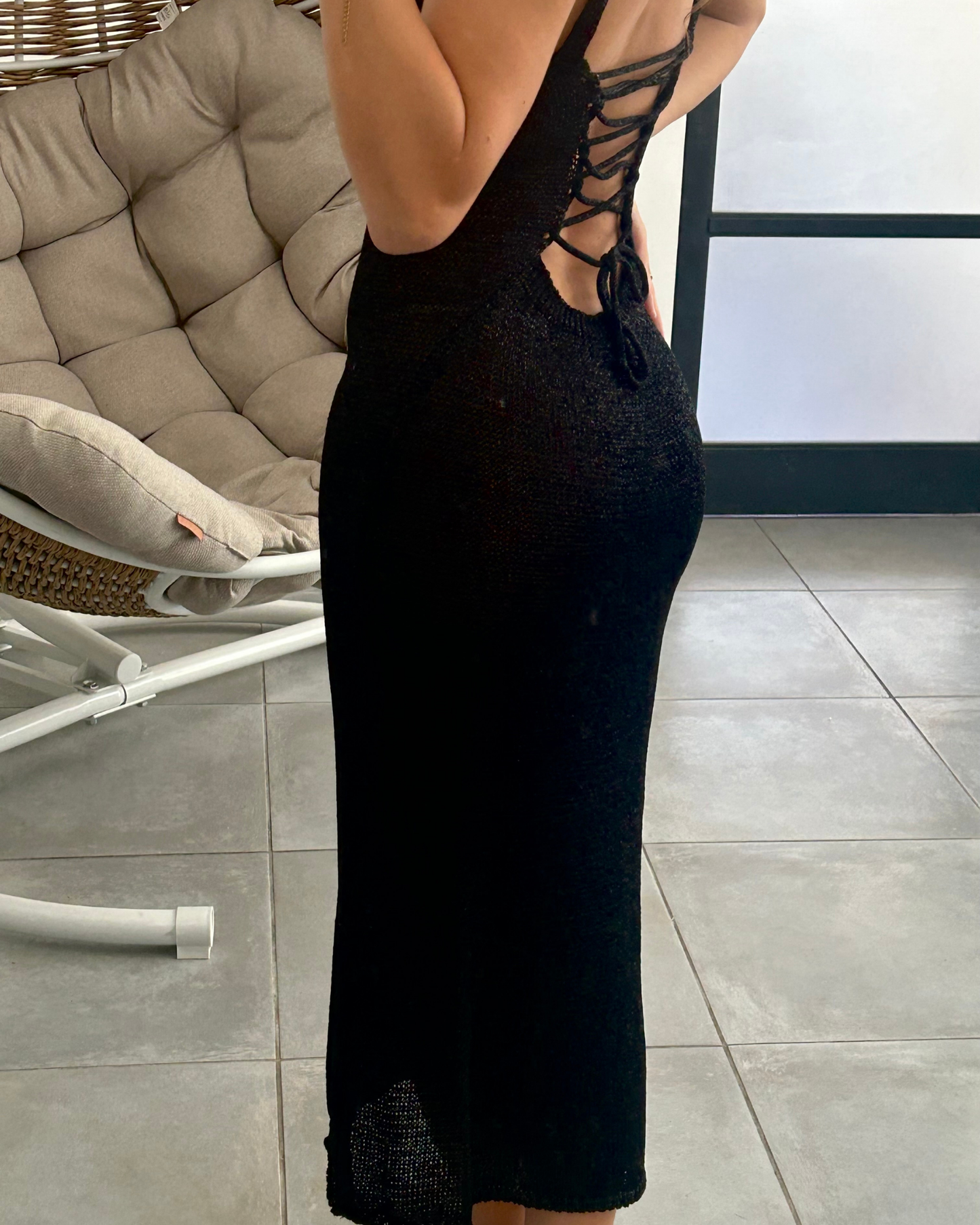 Robe crochet noire