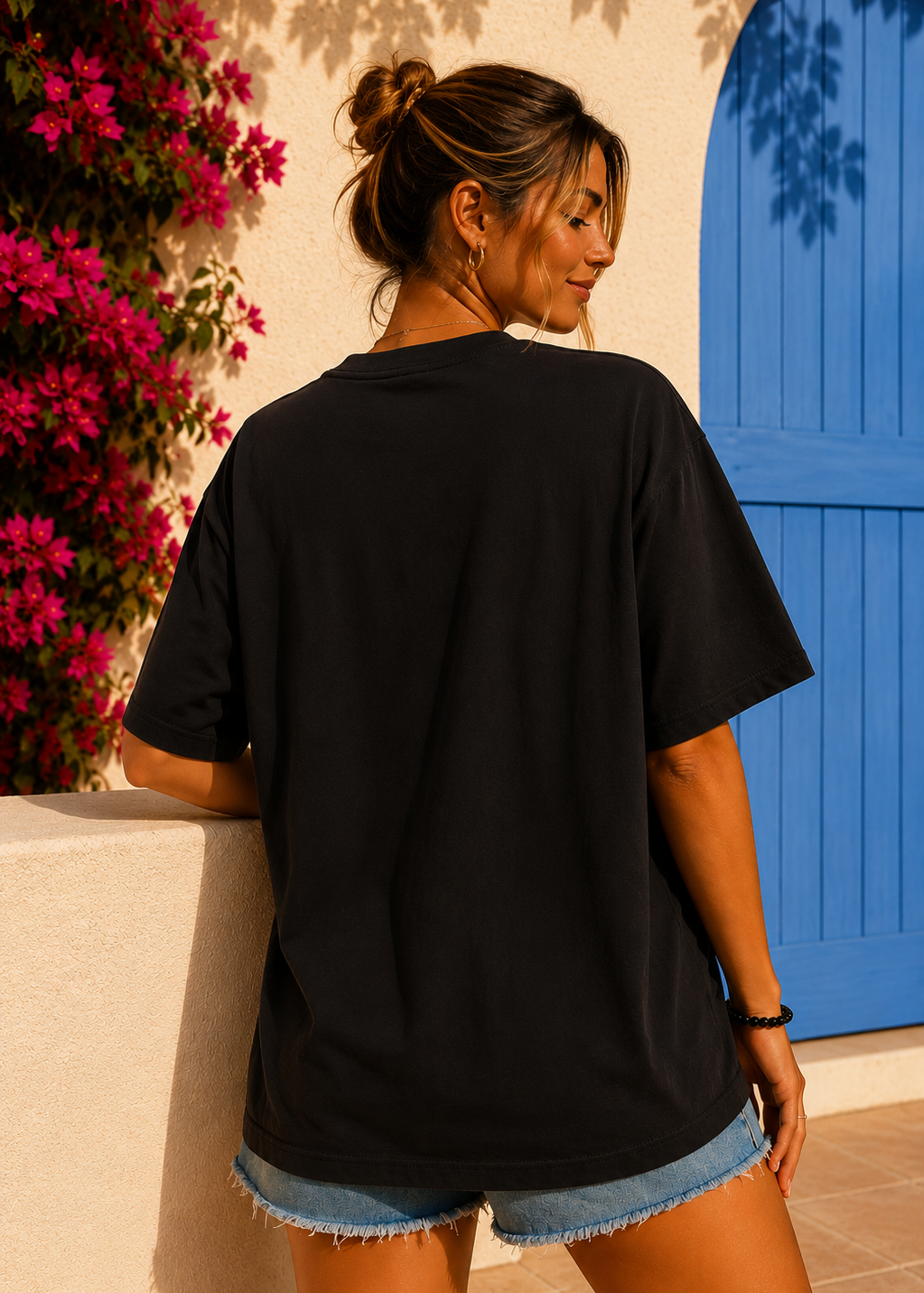 Tee shirt oversize Ibiza Soleil noir