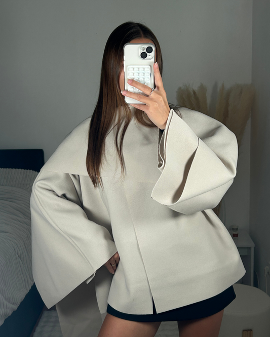 Beige poncho