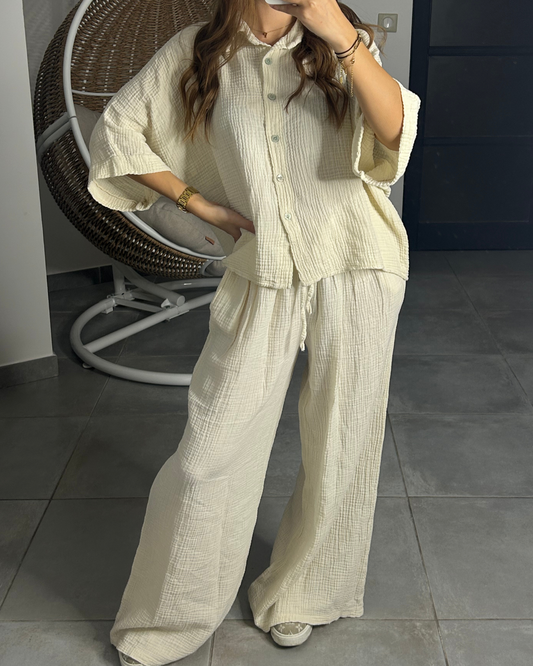Ensemble gaz de coton beige
