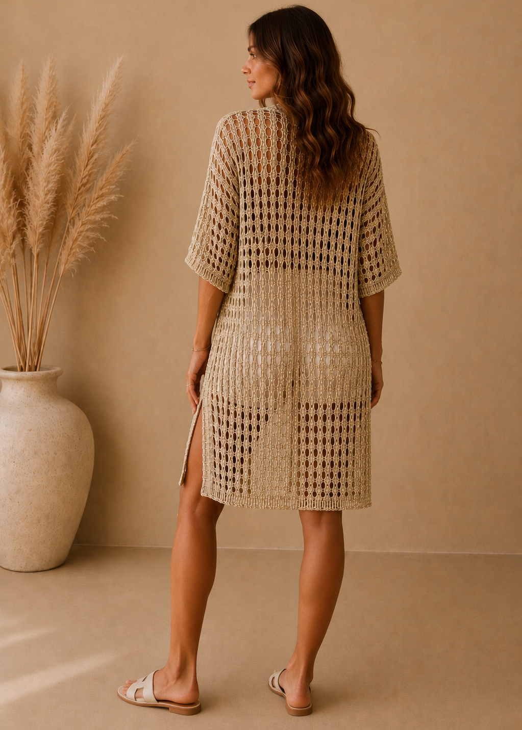 Gilet crochet doré - BELANTA PARIS