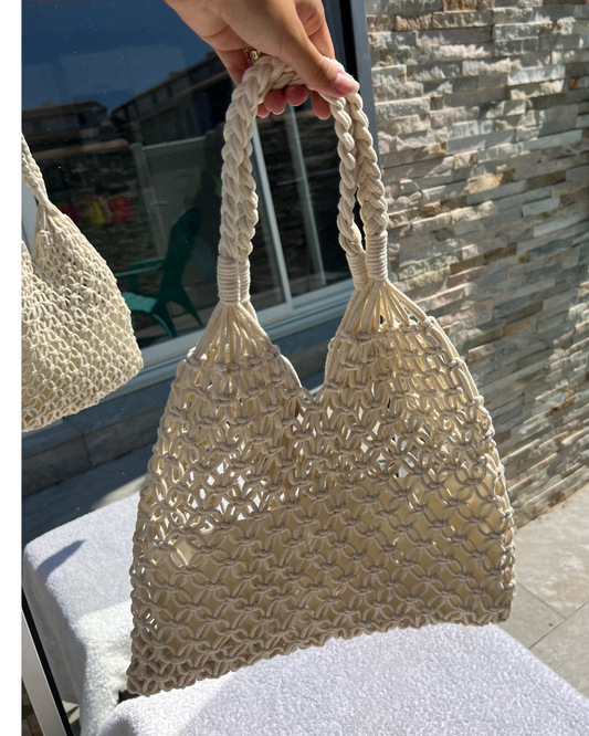 Sac de plage crème