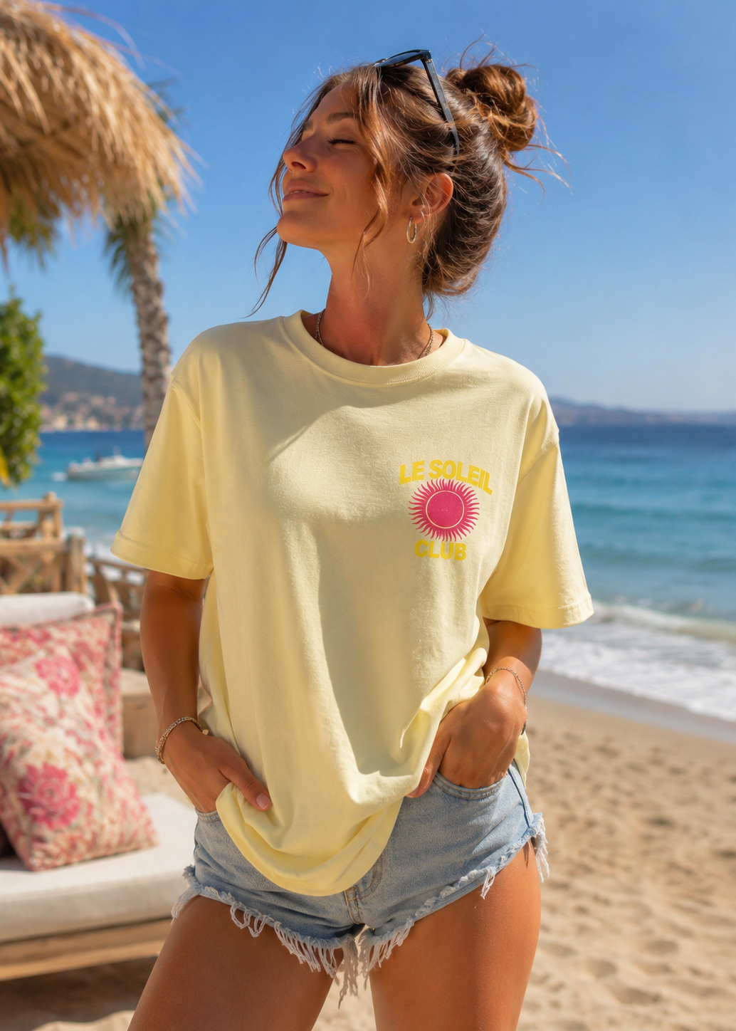 Tee shirt oversize Le Soleil Club jaune