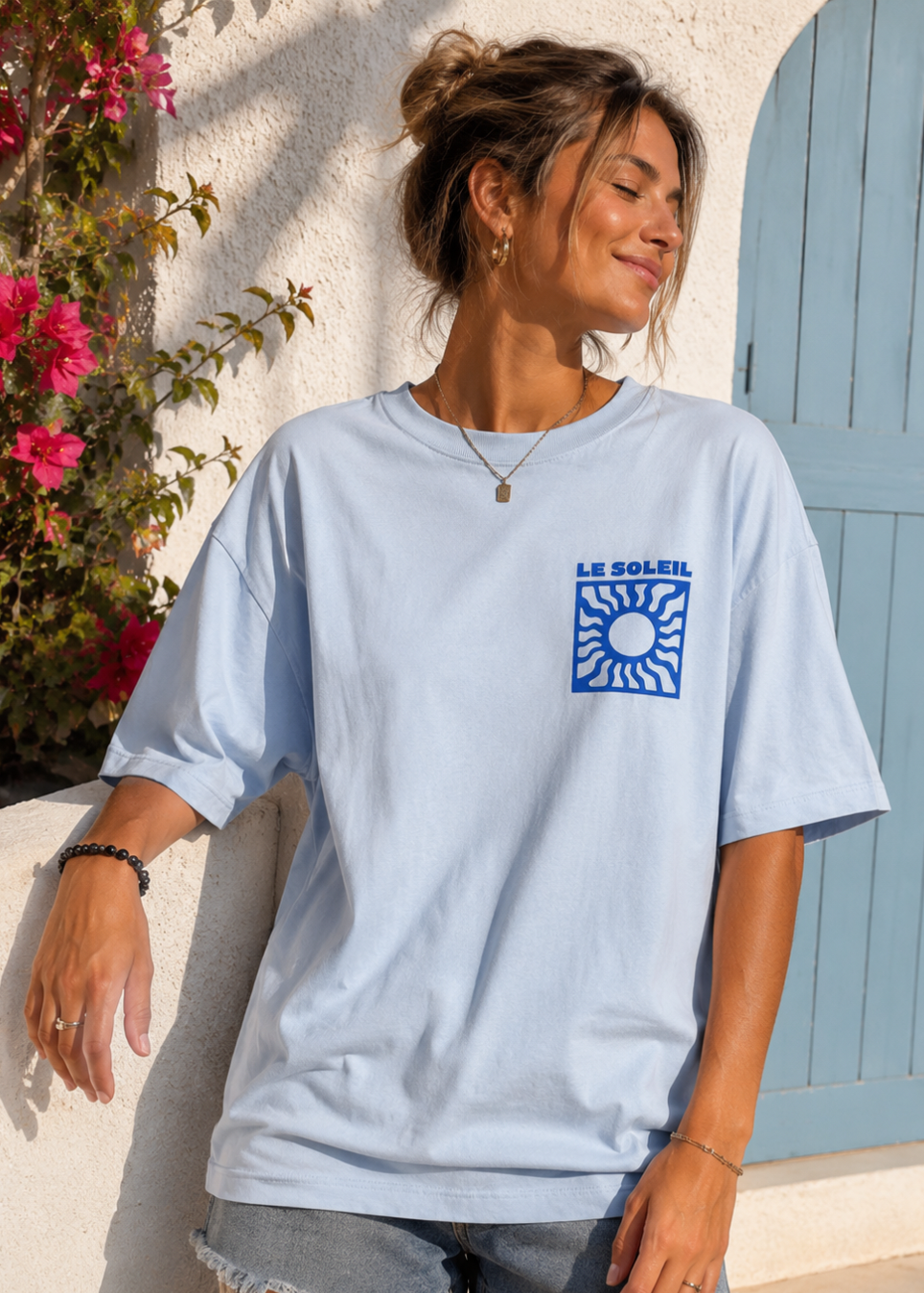 Tee shirt oversize Le Soleil bleu - BELANTA PARIS