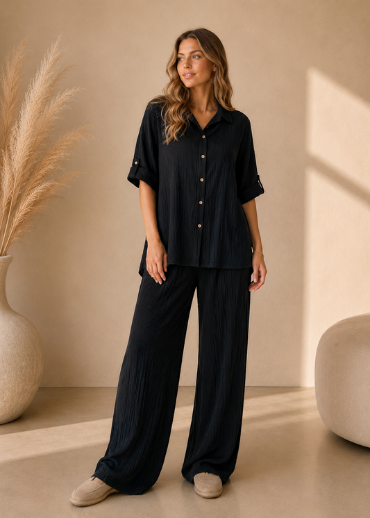 Ensemble gaze de coton noir