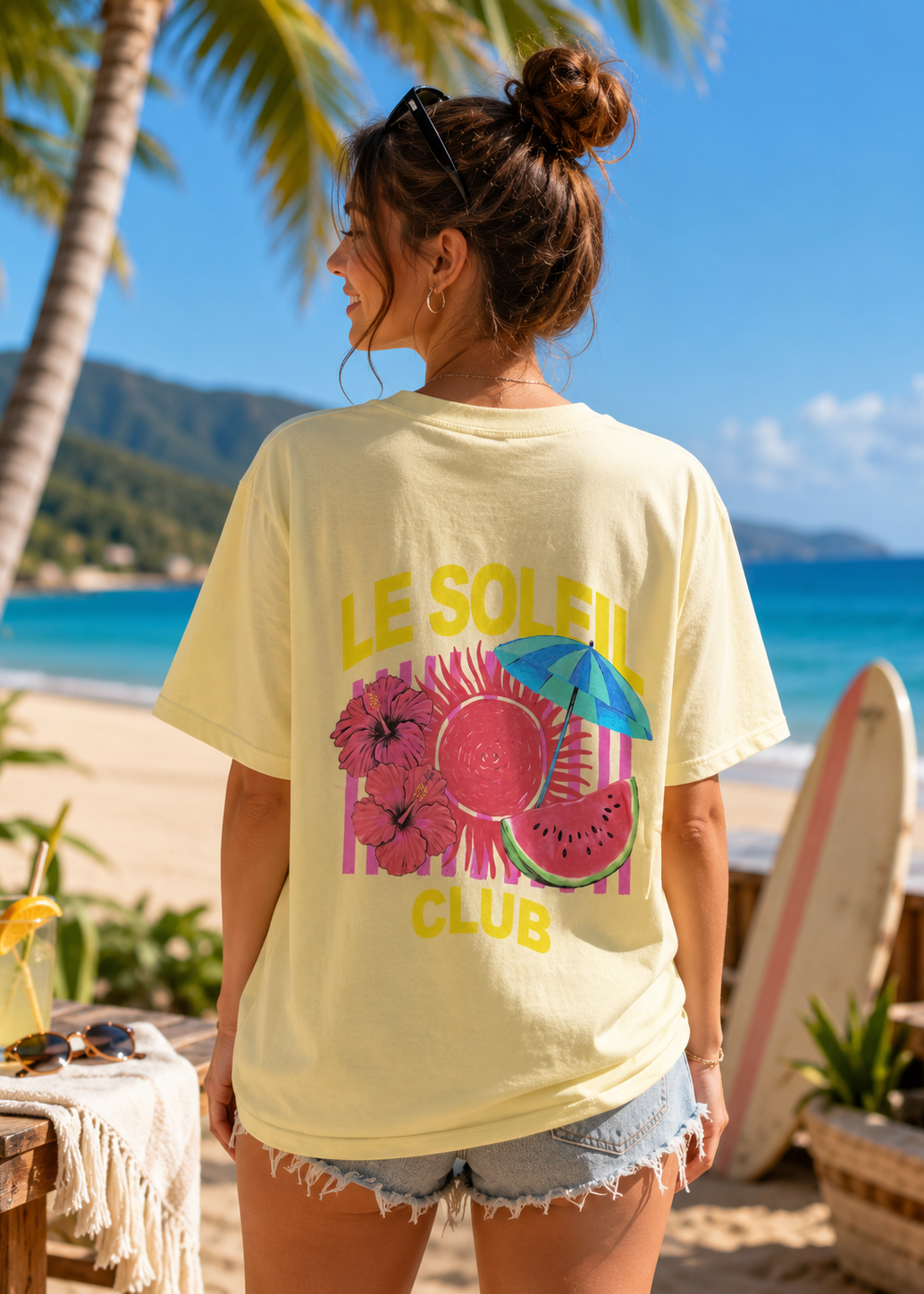 Tee shirt oversize Le Soleil Club jaune