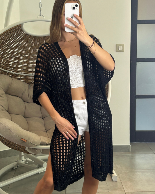 Gilet crochet noir