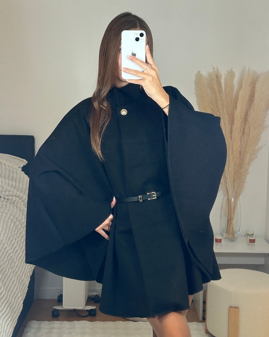 Black belted cape