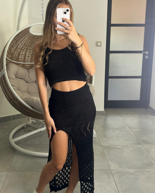 Ensemble haut et jupe noir