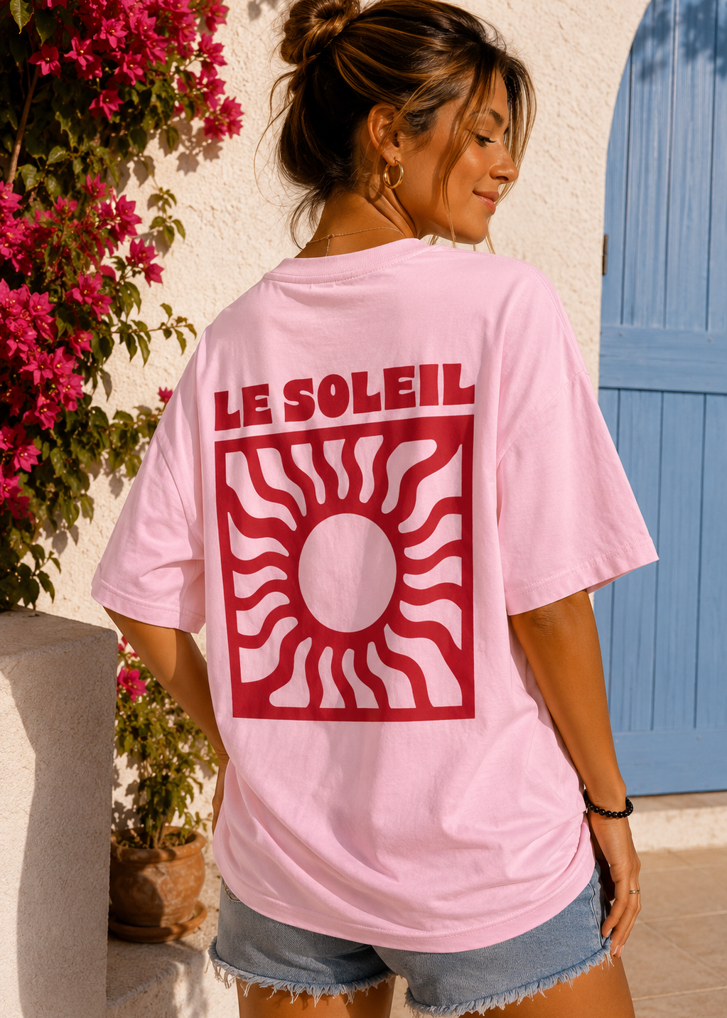Tee shirt oversize Le Soleil rose