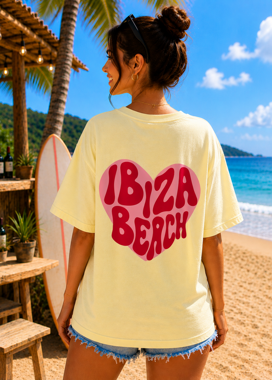 Tee shirt oversize Ibiza Beach jaune