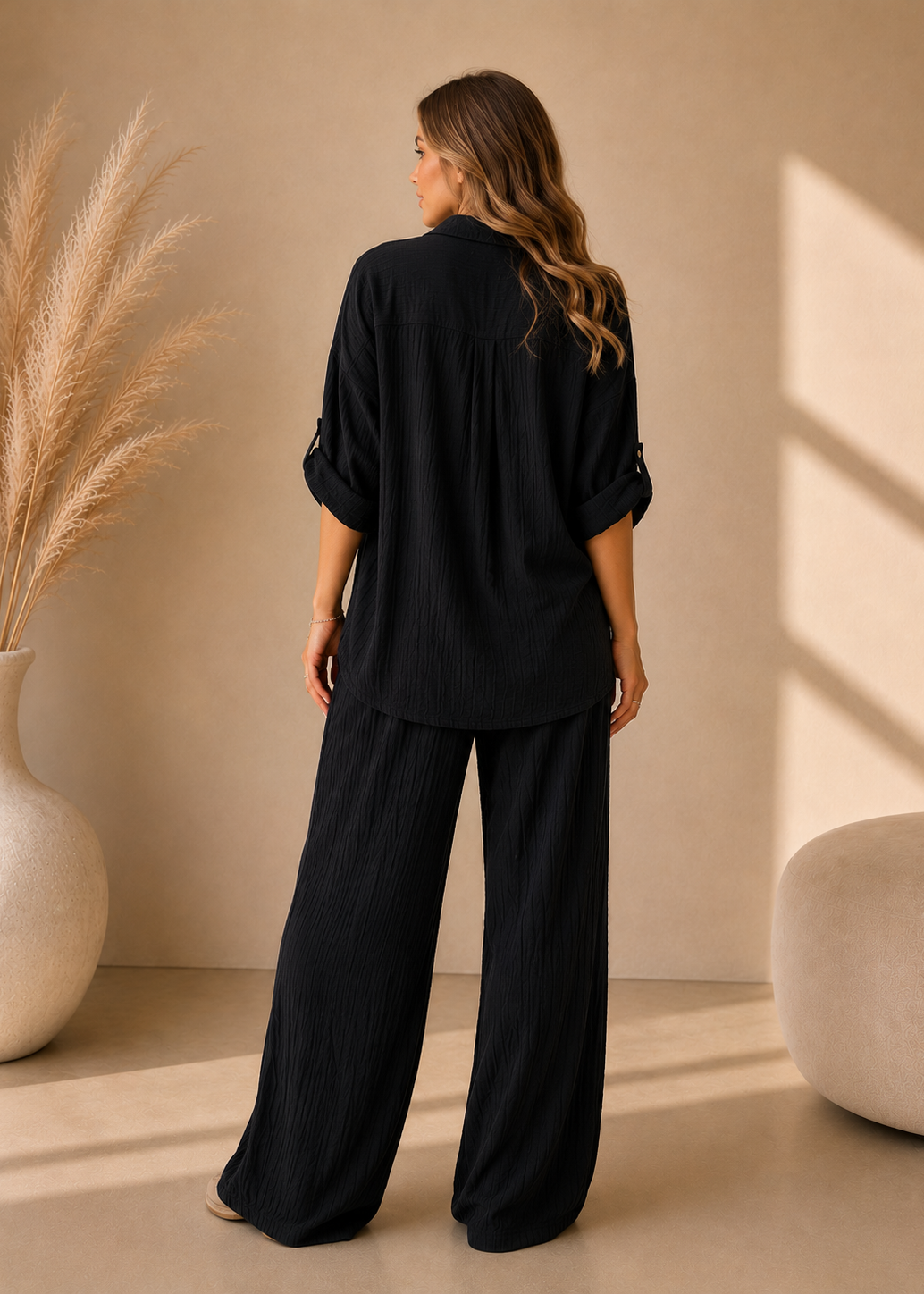 Ensemble gaze de coton noir