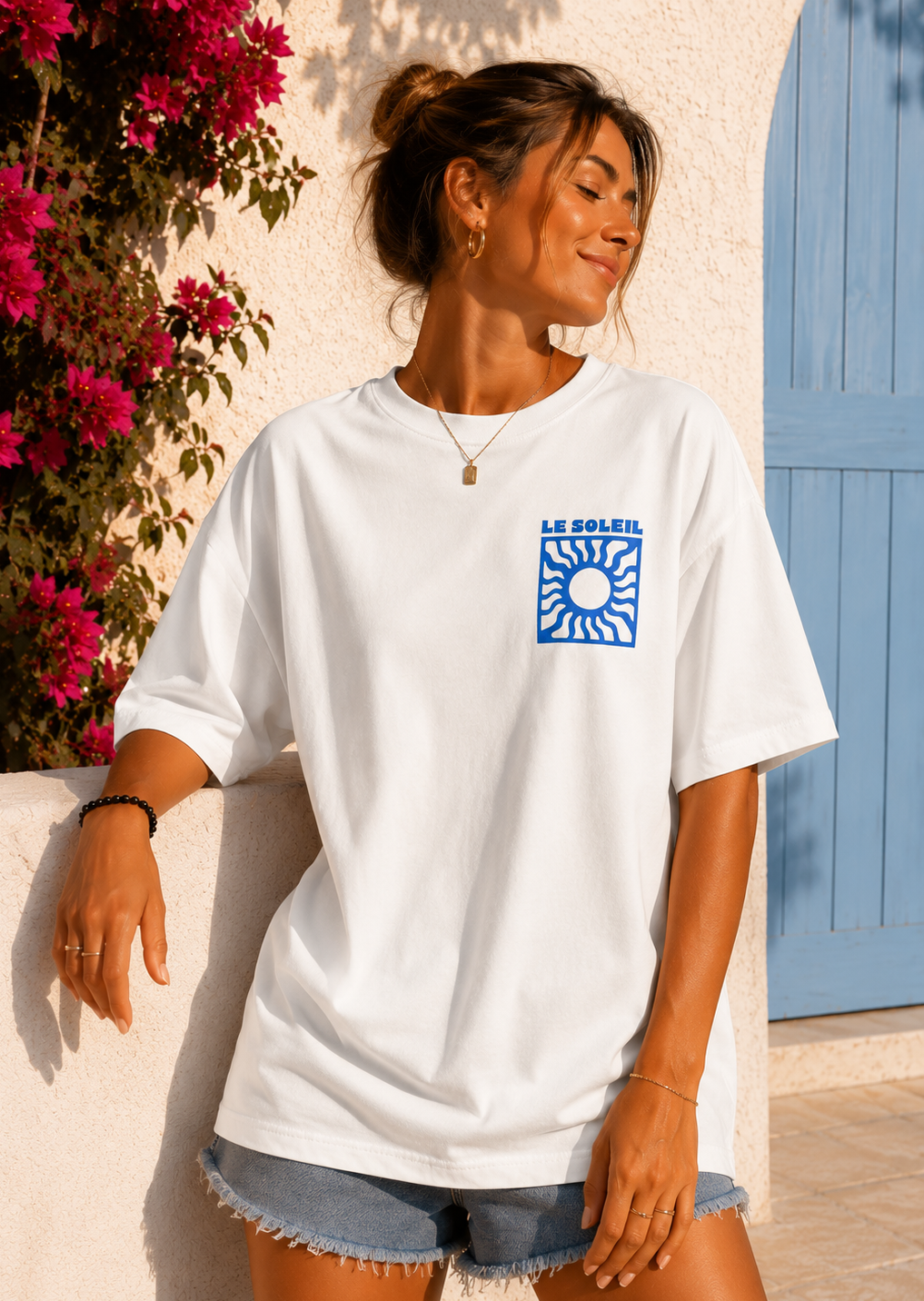 Tee shirt oversize Le Soleil blanche