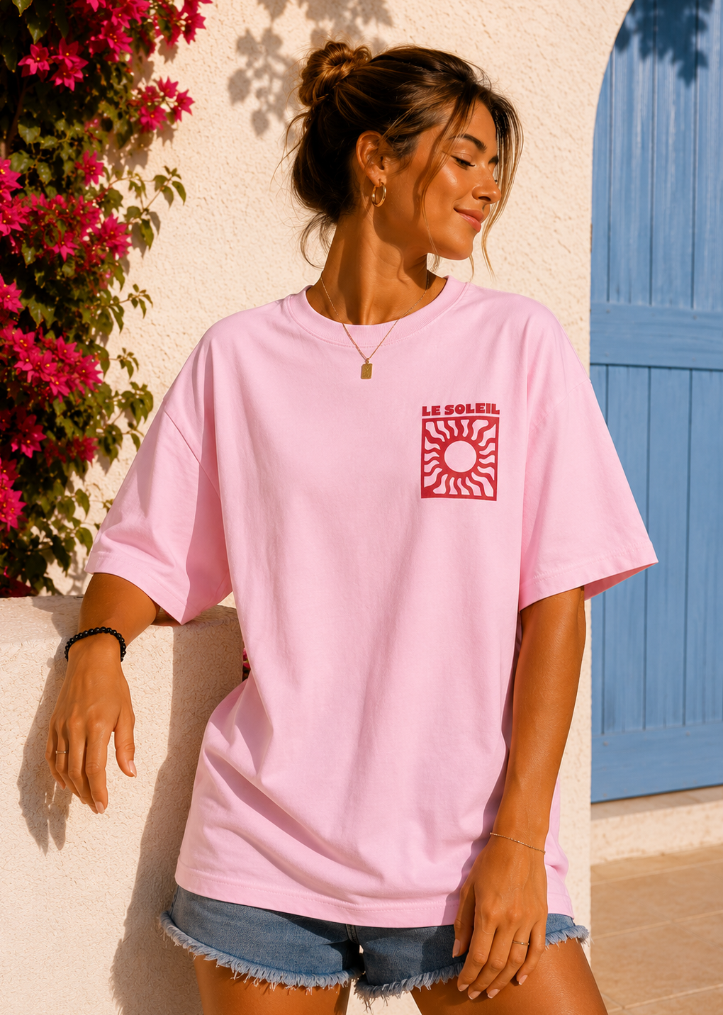 Tee shirt oversize Le Soleil rose