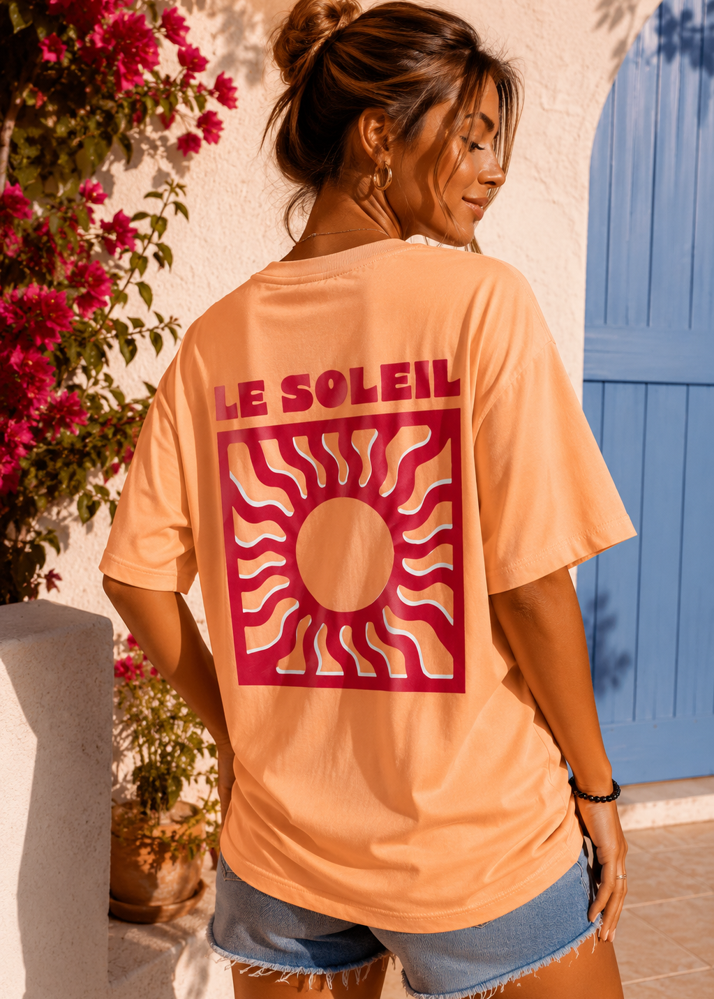 Tee shirt oversize Le Soleil orange