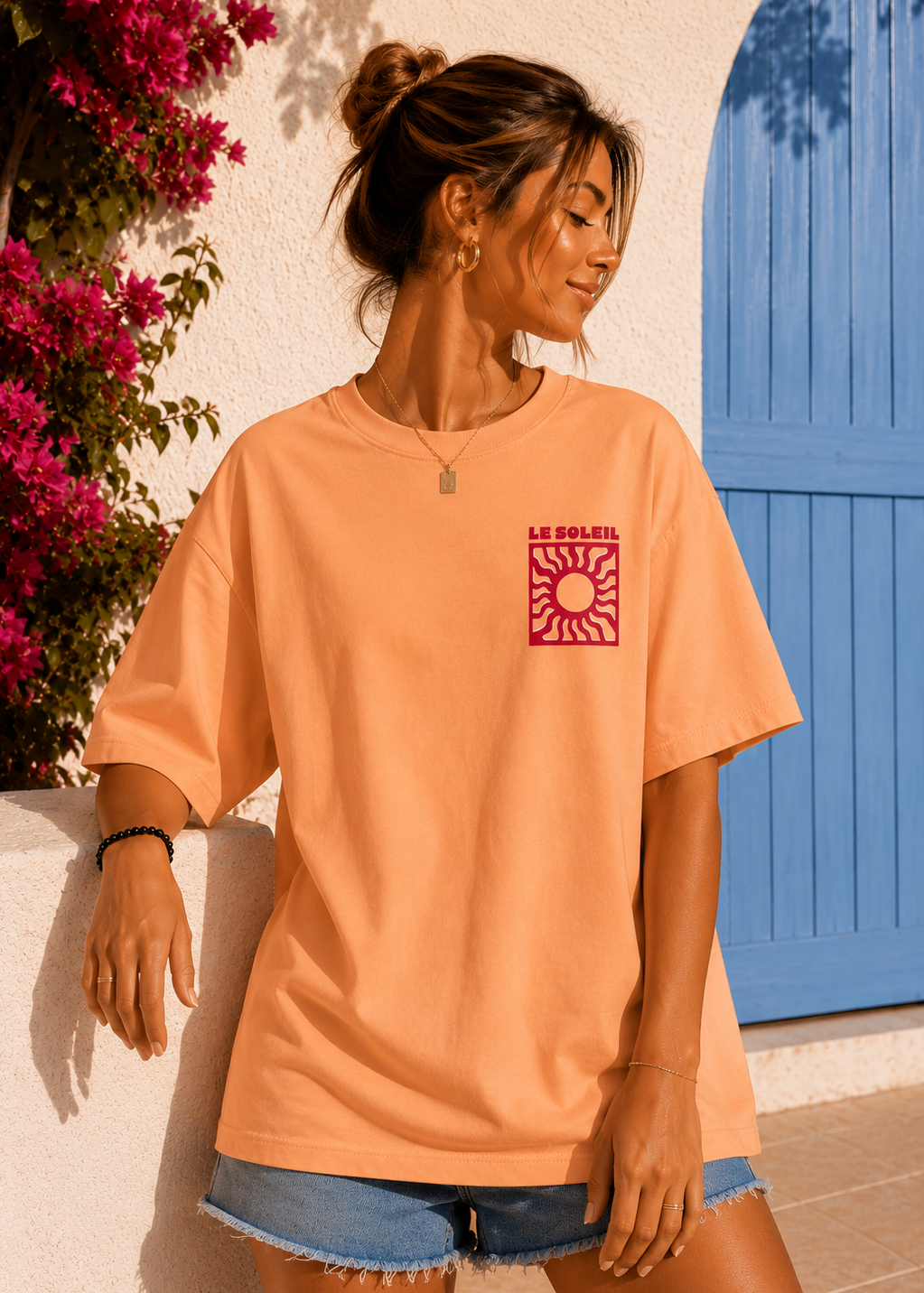 Tee shirt oversize Le Soleil orange