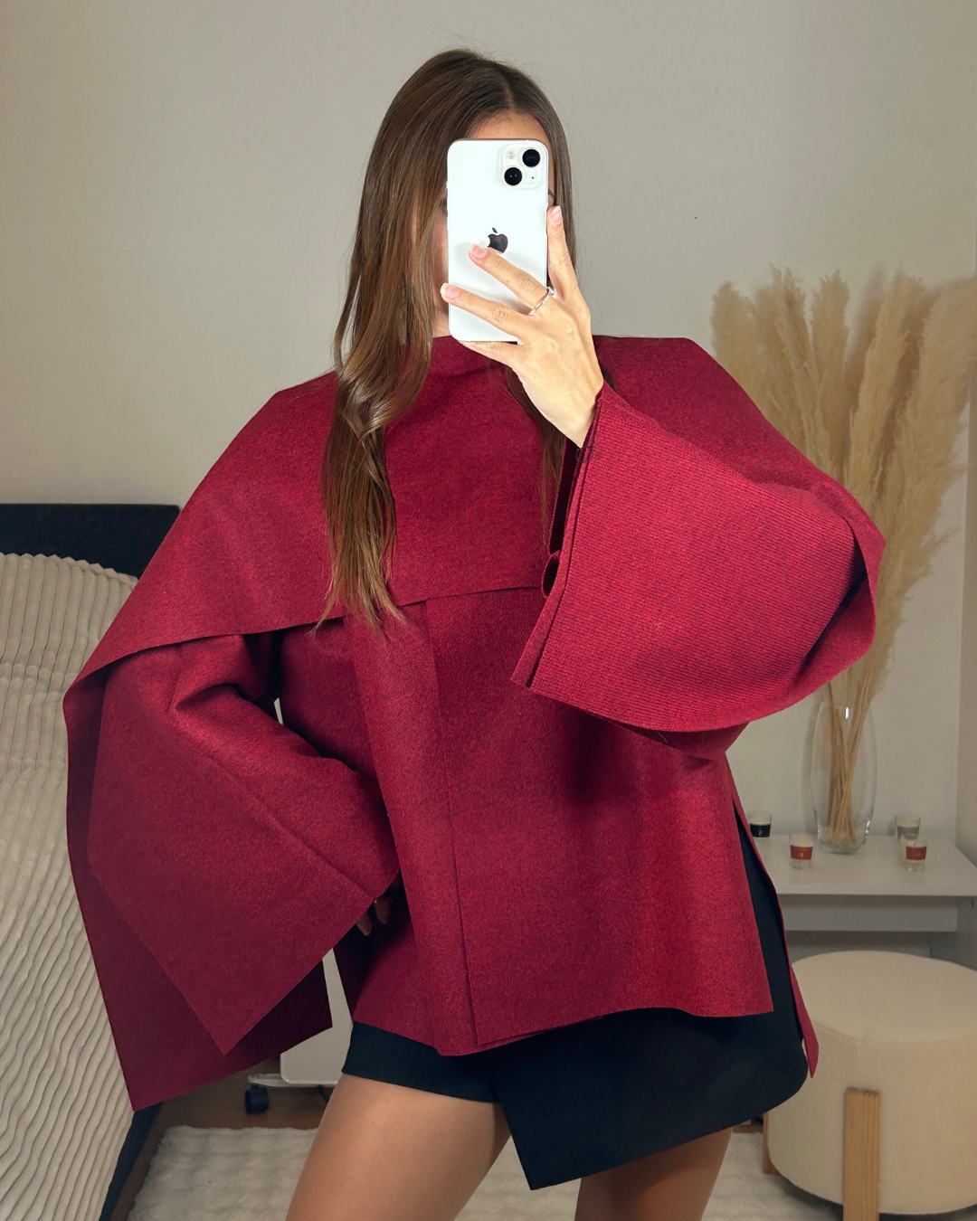 Poncho bordeaux